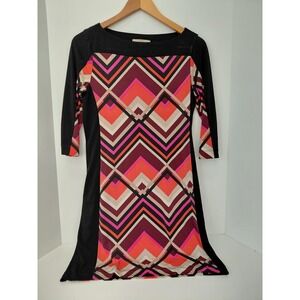 Banana Republic Colorful Geometric Print 1/2 Sleeve Shift Dress Size Small
